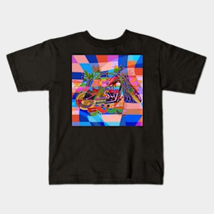 Portuguese Abstract Biker Art Kids T-Shirt